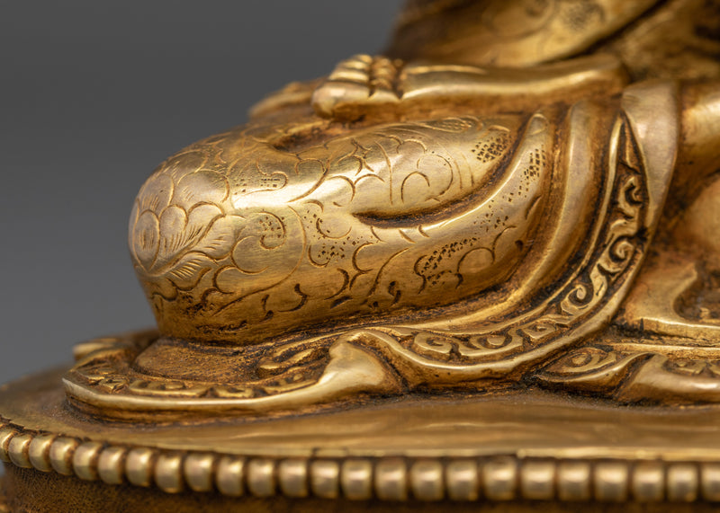 Tsongkhapa Lama Statue | 24K Gold Gilded Copper Masterpiece