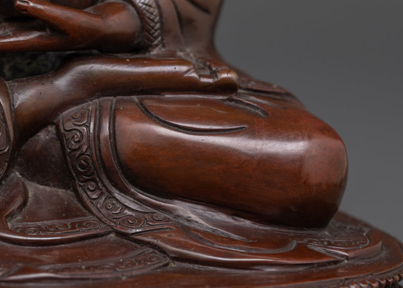 Enlightened Shakyamuni Buddha Statue | Oxidized Copper Sculpture