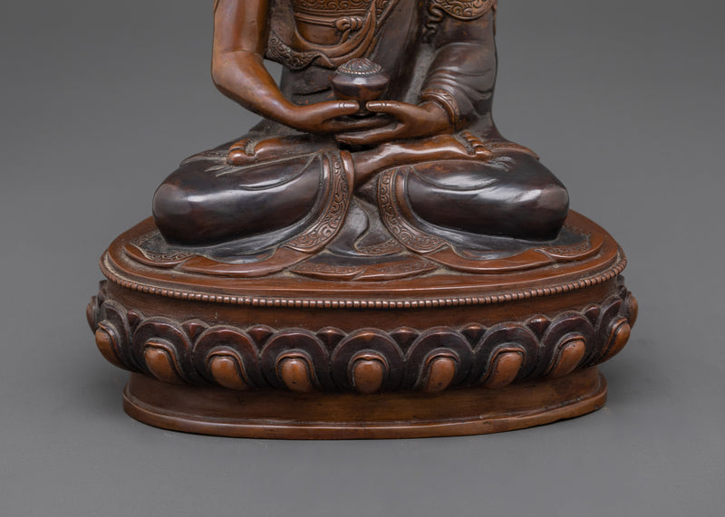 Spiritual Amitabha Buddha Statue – Oxidized Copper Artistry