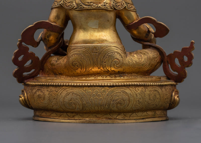 Spiritual Dzambhala Sculpture | 24K Gold Gilded Copper Statue