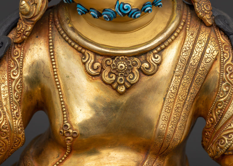 Dzambhala Deity Statue | 24K Gold Gilded Copper Masterpiece