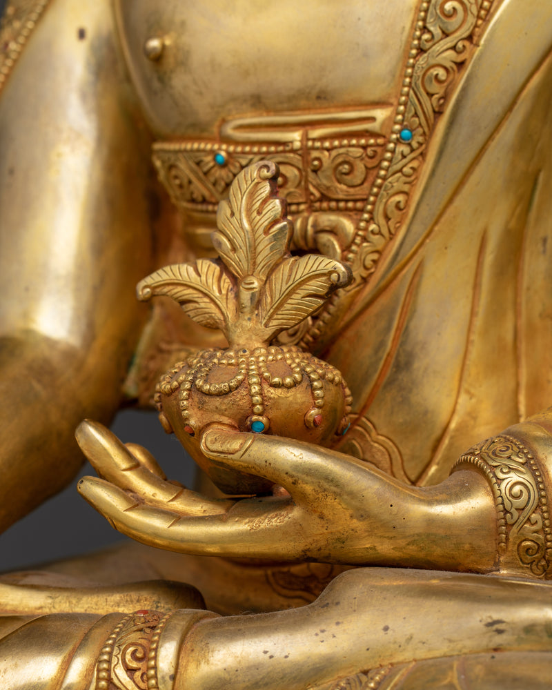 Spiritual Medicine Buddha Statue | 24K Gold Gilded Copper Masterpiece