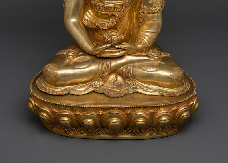 Spiritual Amitabha Buddha Statue | 24K Gold Gilded Copper Masterpiece