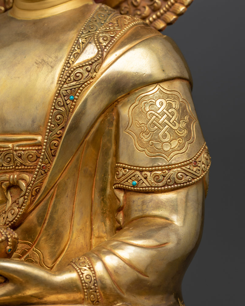 Spiritual Amitabha Buddha Statue | 24K Gold Gilded Copper Masterpiece