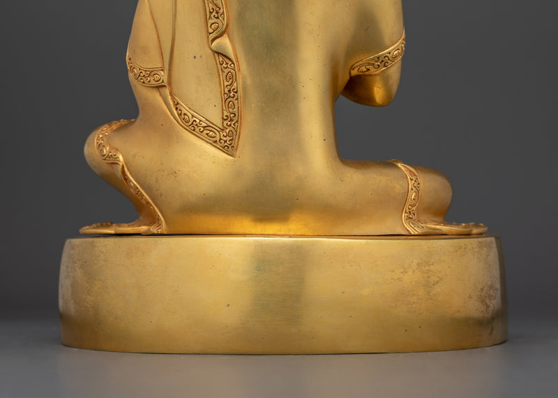 Nagarjuna Figurine | 24K Gold Gilded Copper Statue