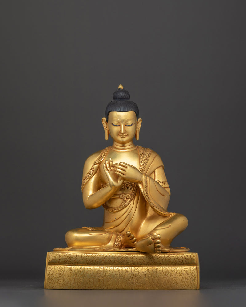 Nagarjuna Figurine | 24K Gold Gilded Copper Statue