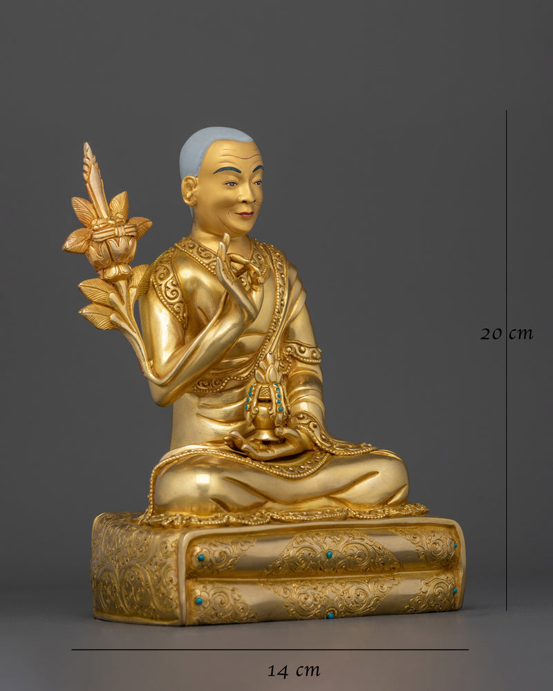 Dalai Lama Statue | 24k Gold Gilded Figure of H.H 14th Dalai Lama