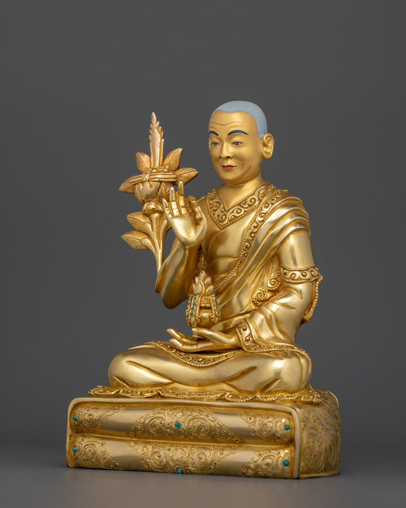 Dalai Lama Statue | 24k Gold Gilded Figure of H.H 14th Dalai Lama