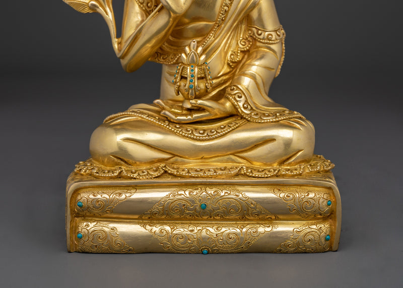 Dalai Lama Statue | 24k Gold Gilded Figure of H.H 14th Dalai Lama