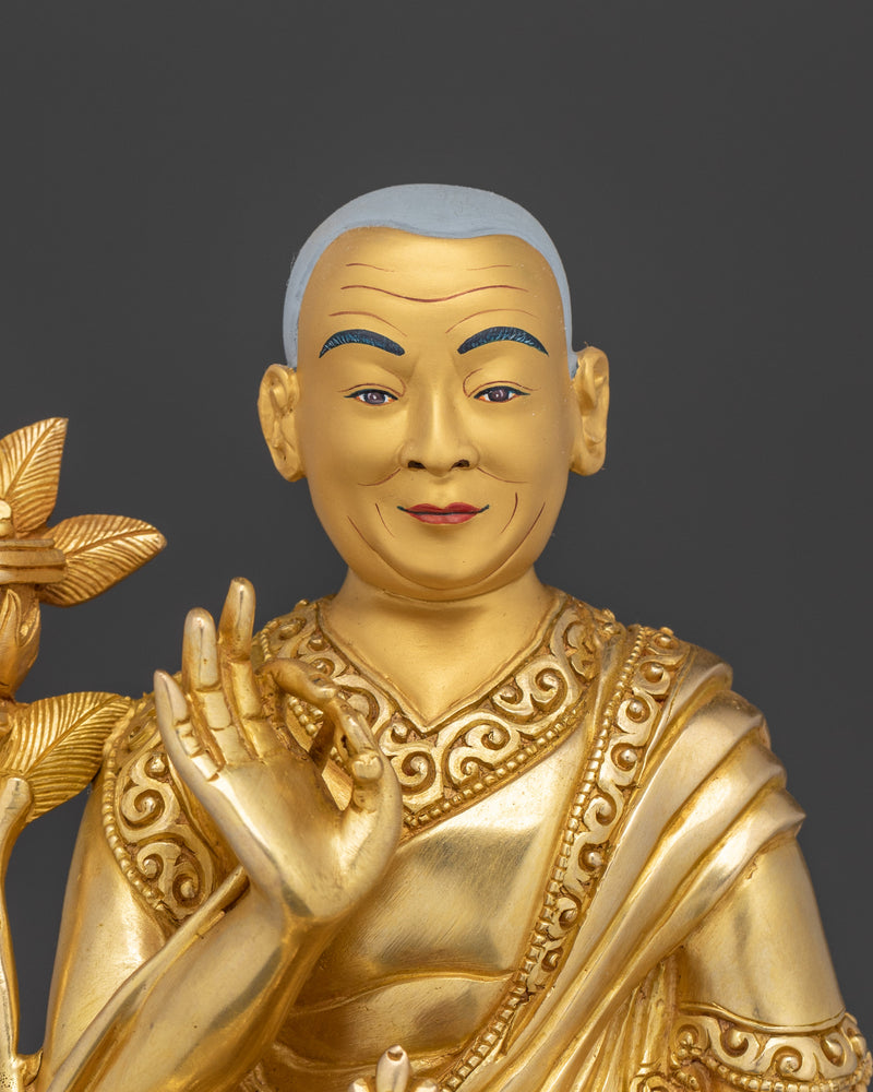 Dalai Lama Statue | 24k Gold Gilded Figure of H.H 14th Dalai Lama