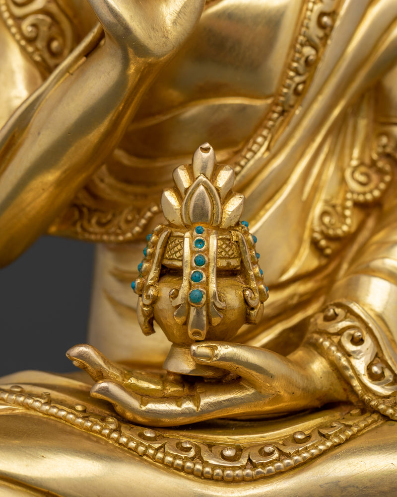 Dalai Lama Statue | 24k Gold Gilded Figure of H.H 14th Dalai Lama