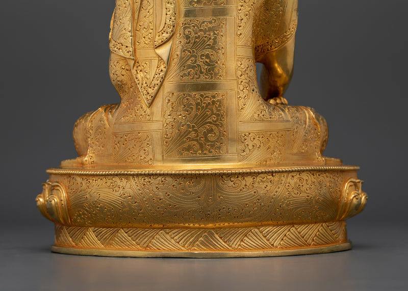 Elegant Siddhartha Gautam Buddha Statue for Dharma Decor | 24K Gold Gilded Serenity