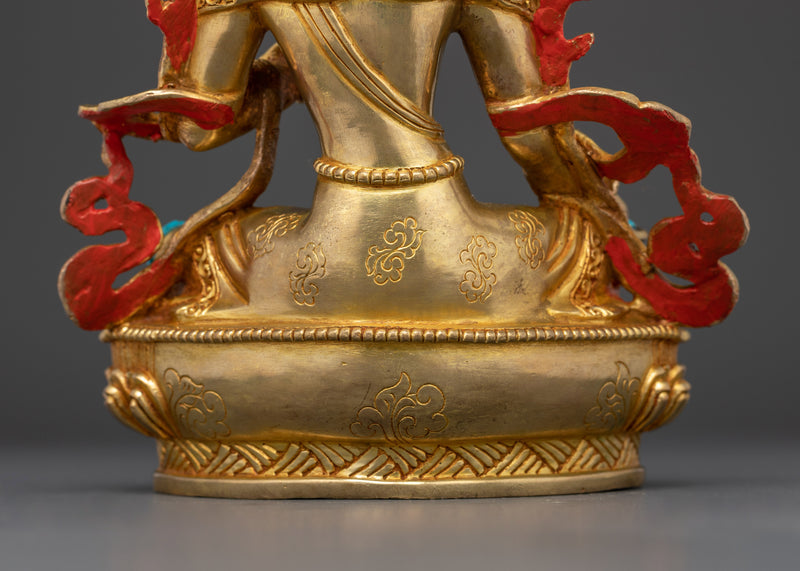 24K Gold Gilded Arya Tara Figurine | Compassionate Goddess of Protection