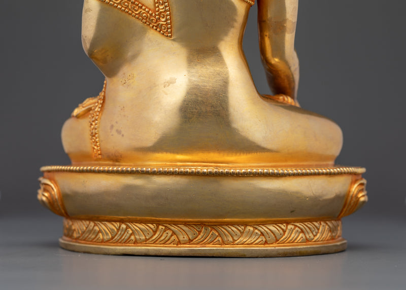 Enlightened Shakyamuni Buddha Founder of Buddhism | Radiant Gold-Gilded Statue