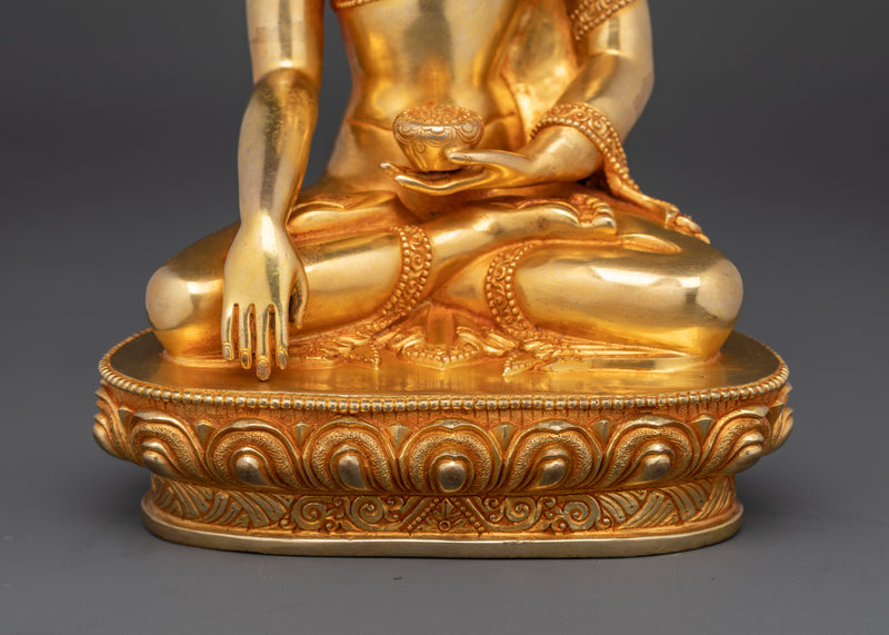 Enlightened Shakyamuni Buddha Founder of Buddhism | Radiant Gold-Gilded Statue