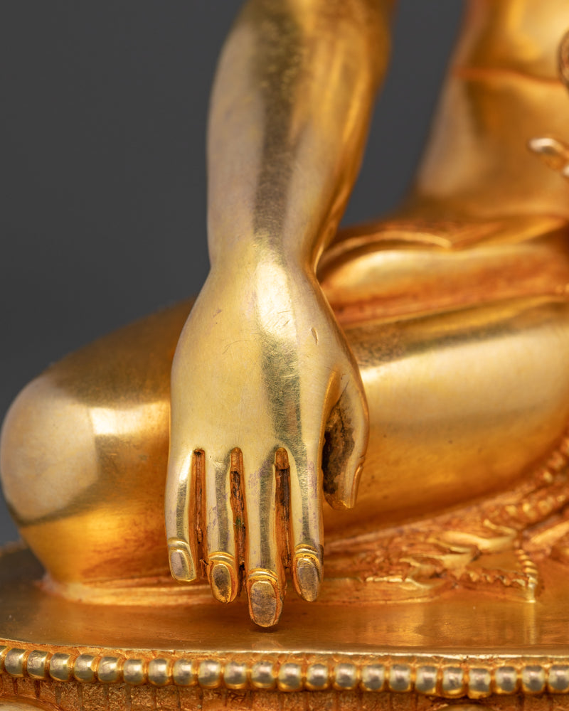 Enlightened Shakyamuni Buddha Founder of Buddhism | Radiant Gold-Gilded Statue