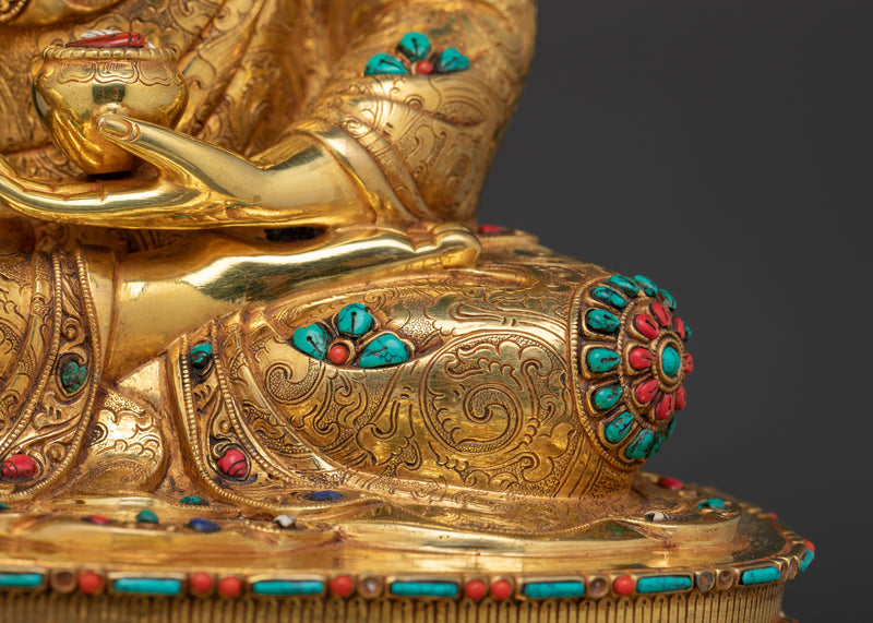 Buddha Shakyamuni Sculpture Art 24K Gold-Gilded Enlightenment Icon | Buddha Statue