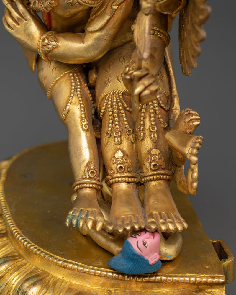 The Wrathful Protector of the Dharma | Vajrakilaya 24k Gold Gilded Statue