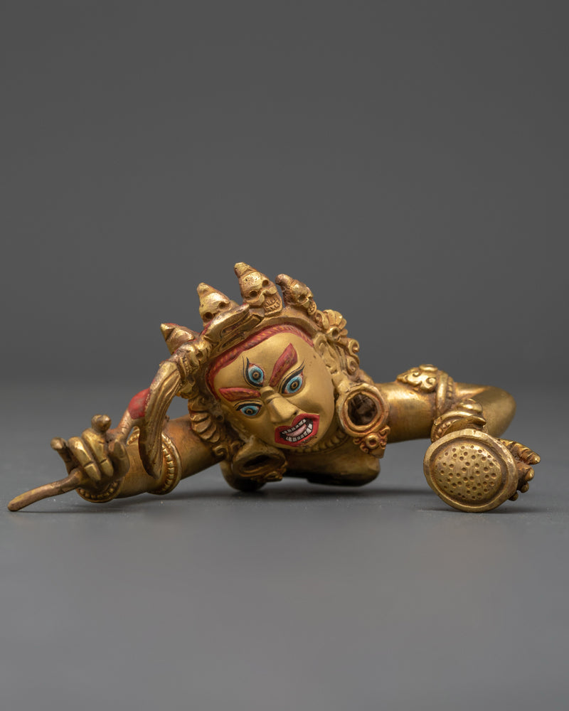 The Wrathful Protector of the Dharma | Vajrakilaya 24k Gold Gilded Statue