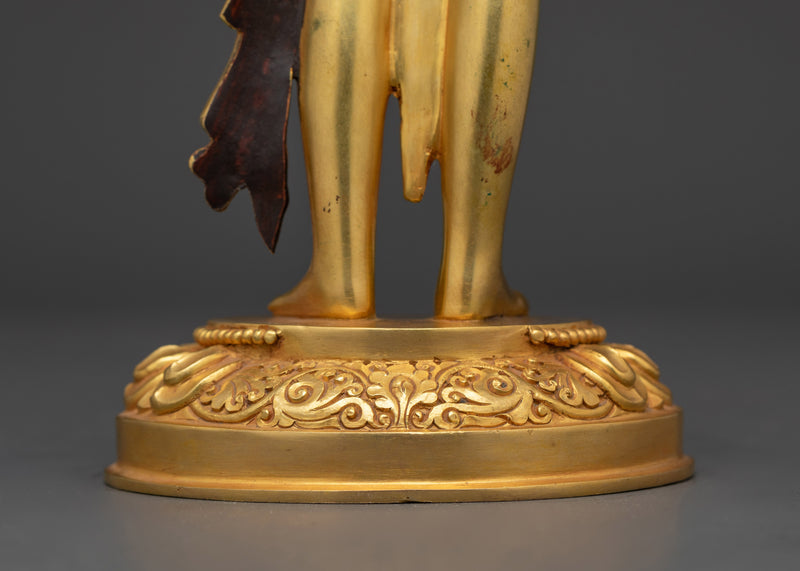 Beautiful Chenrezig Tibetan Buddha | Compassion Deity Statue | Gold-Gilded Spiritual Art