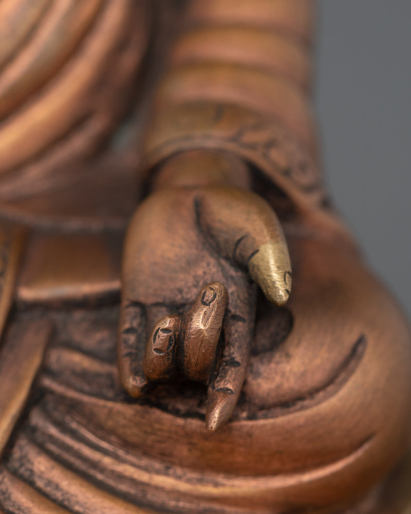 Sacred Five Buddha Set Figurine | Handcrafted Copper Statues