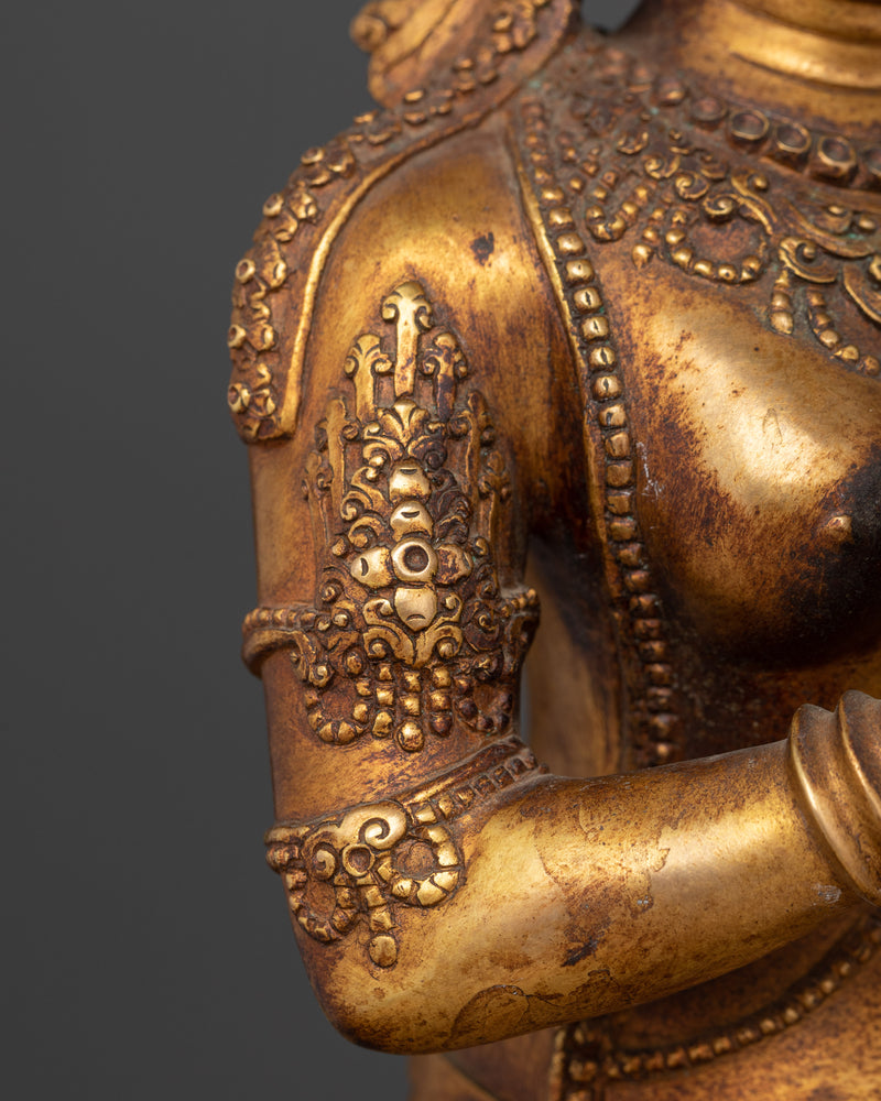 Handmade Buddha Prajnaparamita Statue | Gold-Gilded Antique Finish