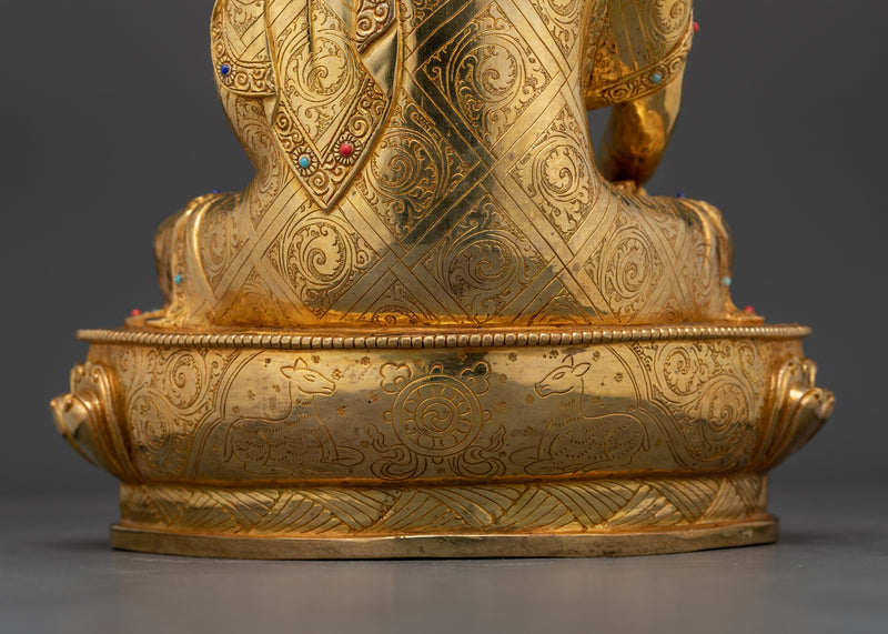 Asian-Made Shakyamuni Buddha | 24K Gold Gilded Copper Statue