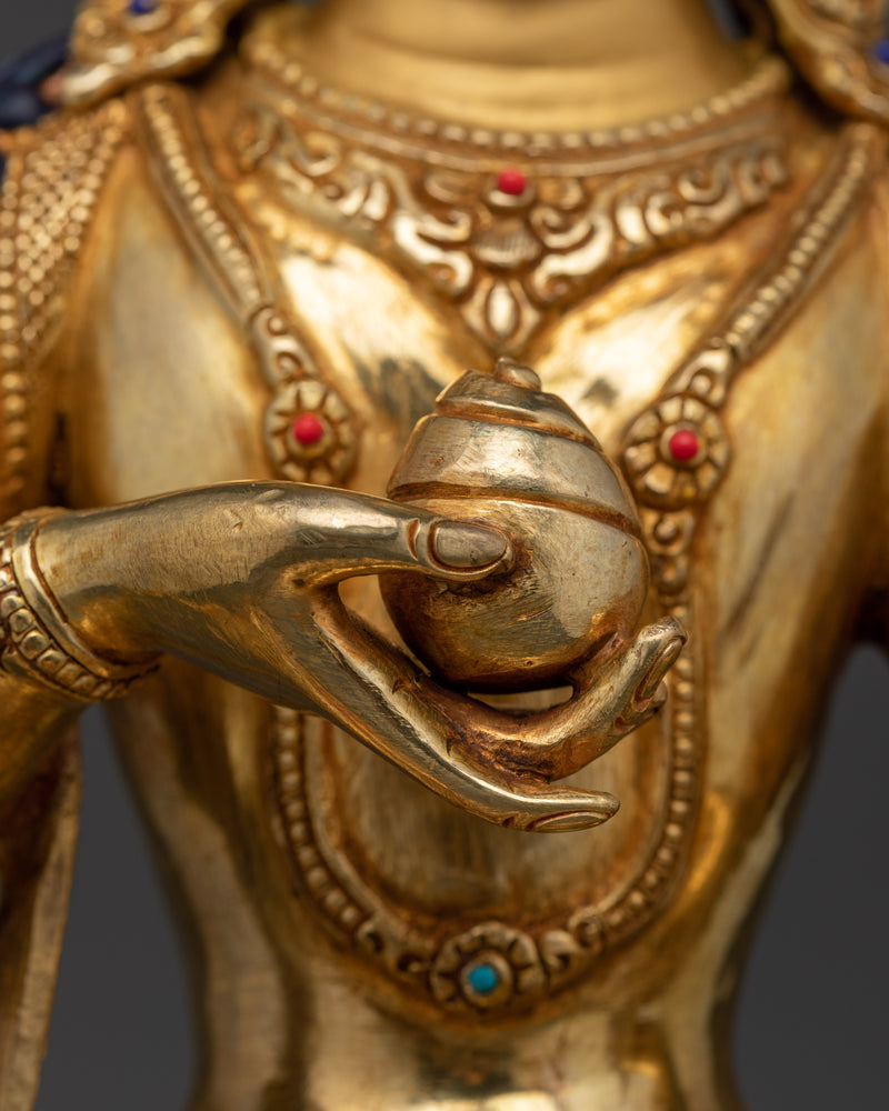 Bodhisattva Kshitigarbha Statue | 24K Gold Gilded Buddhist Sculpture