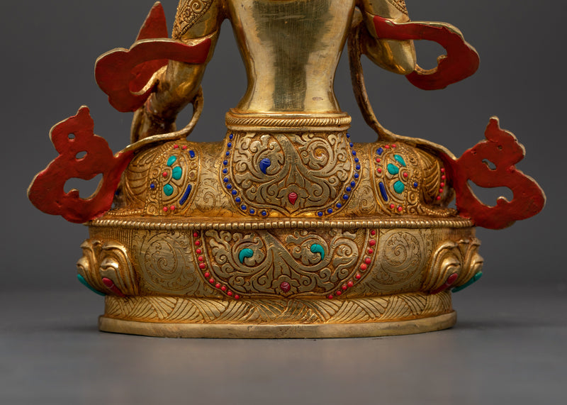 Bodhisattva Kshitigarbha Statue | 24K Gold Gilded Buddhist Sculpture