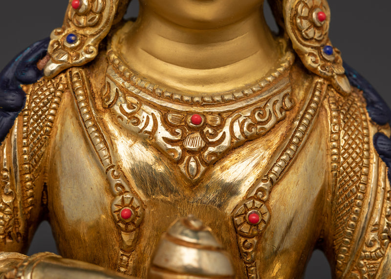 Bodhisattva Kshitigarbha Statue | 24K Gold Gilded Buddhist Sculpture