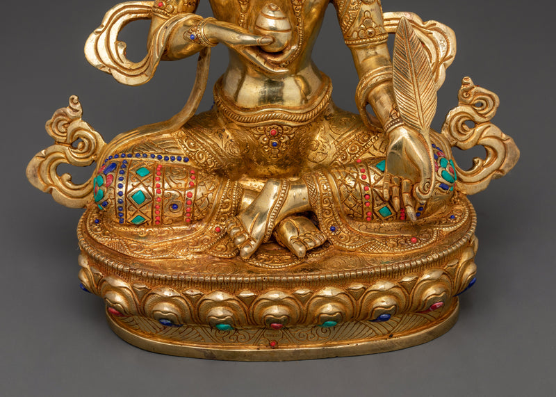 Bodhisattva Kshitigarbha Statue | 24K Gold Gilded Buddhist Sculpture