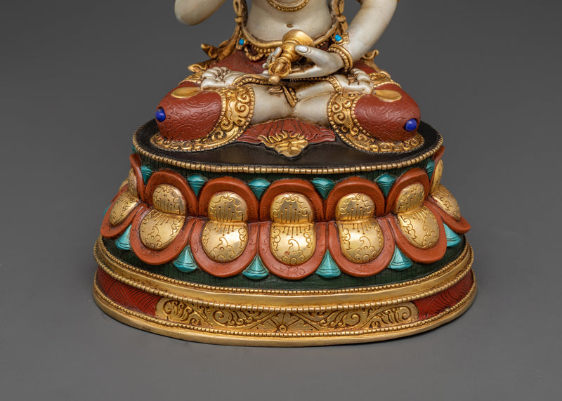 Vajrasattva Kadampa Statue | 24K Gold Gilded Buddhist Enlightenment Deity