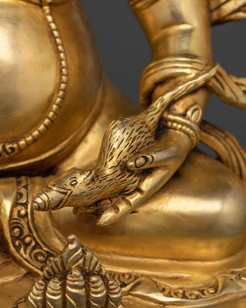 The Guardian of Wealth and Prosperity | 24k Gold Gilded Dzambhala Statue