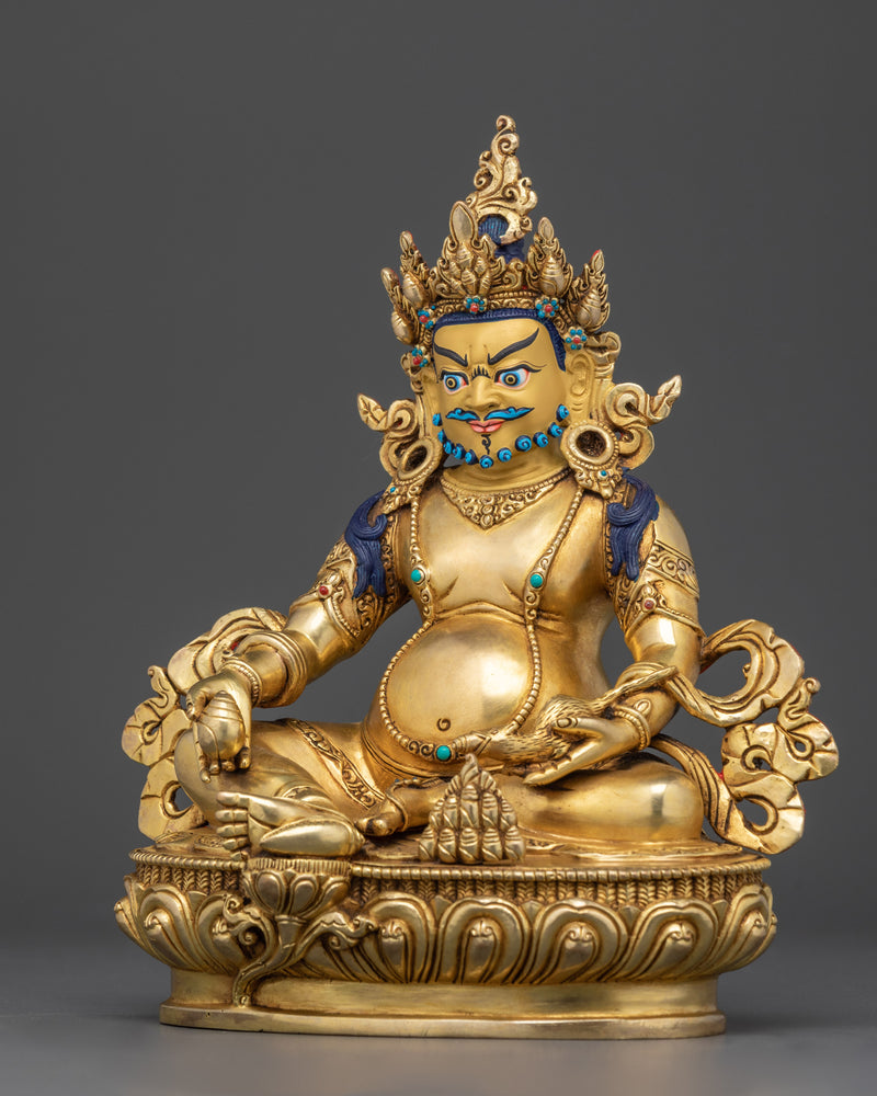 The Guardian of Wealth and Prosperity | 24k Gold Gilded Dzambhala Statue