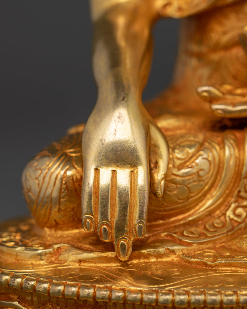 The Enlightened One and Spiritual Guide | Shakyamuni Buddha Gilt Statue