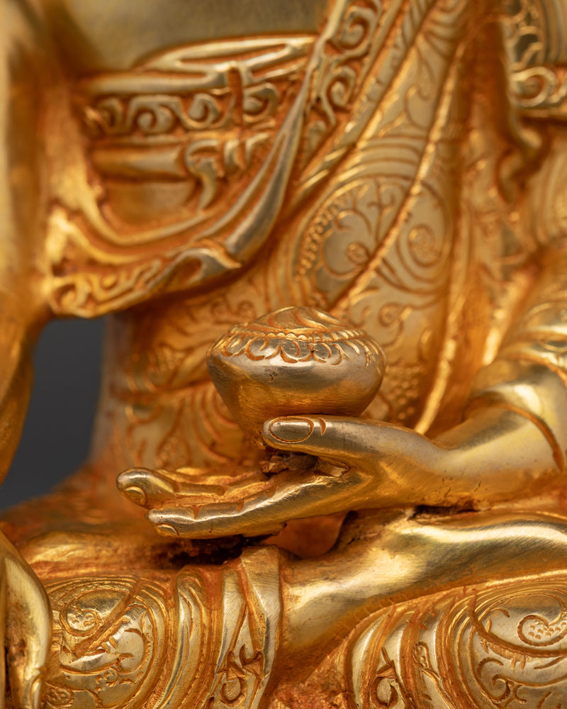 The Enlightened One and Spiritual Guide | Shakyamuni Buddha Gilt Statue