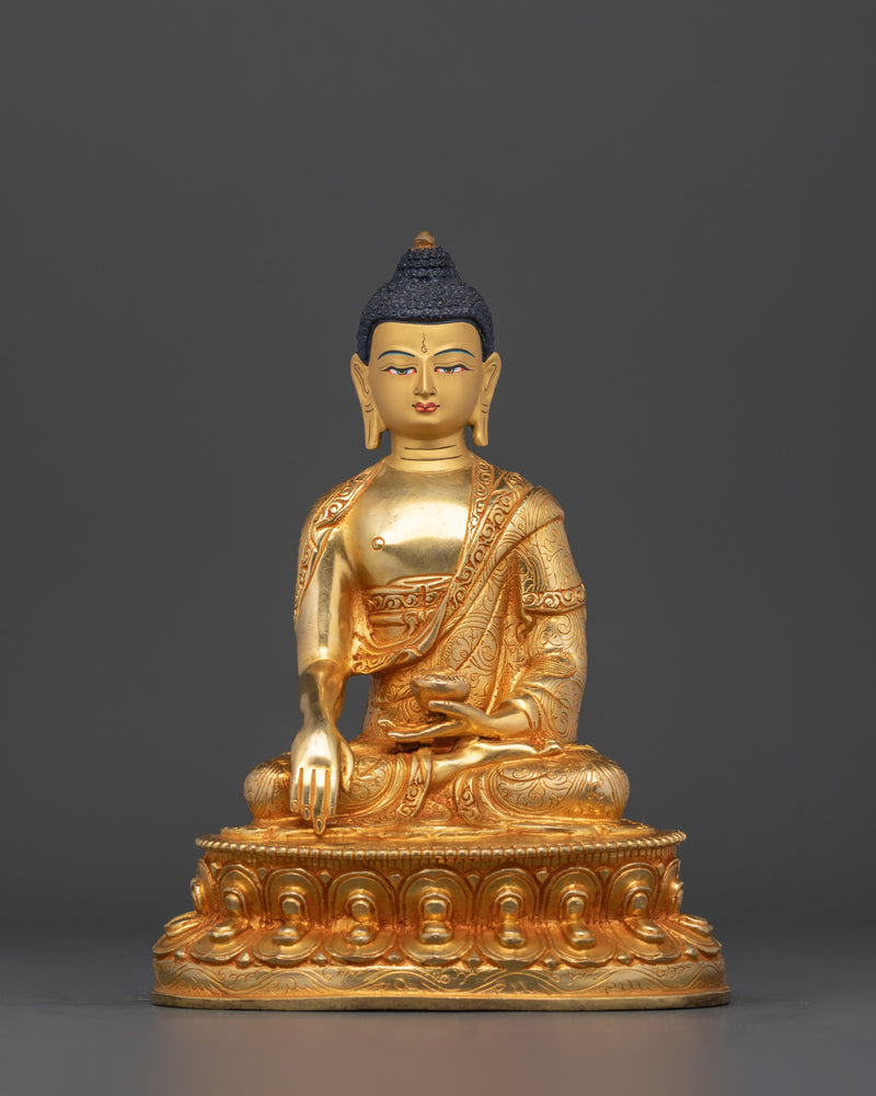 The Enlightened One and Spiritual Guide | Shakyamuni Buddha Gilt Statue