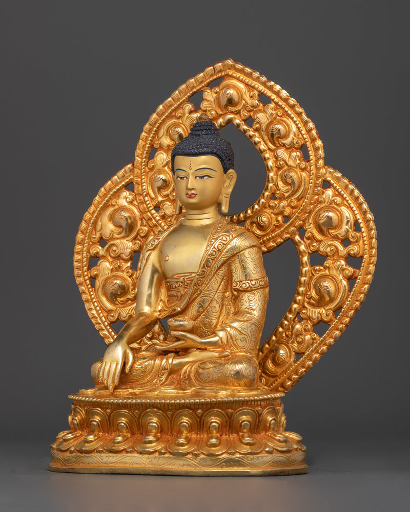 The Enlightened One and Spiritual Guide | Shakyamuni Buddha Gilt Statue