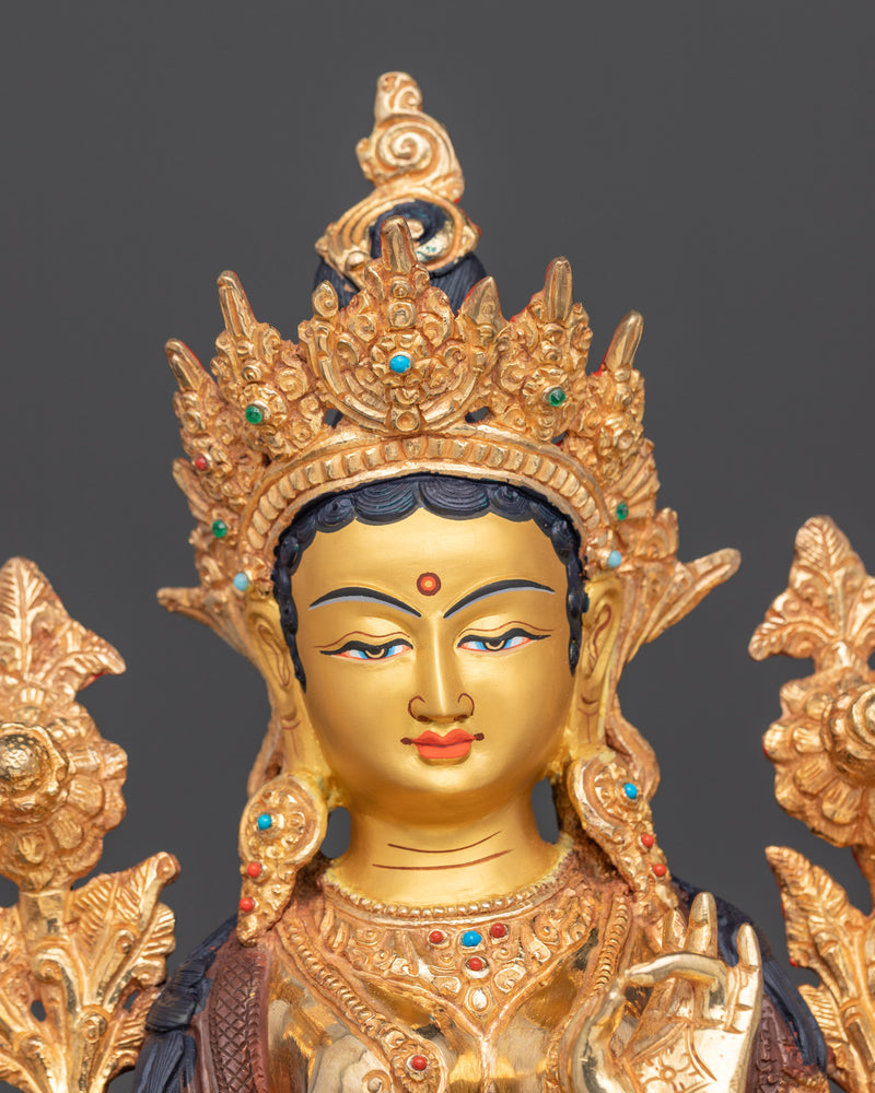 The Compassionate Protector Tara | Green Tara Copper Statue