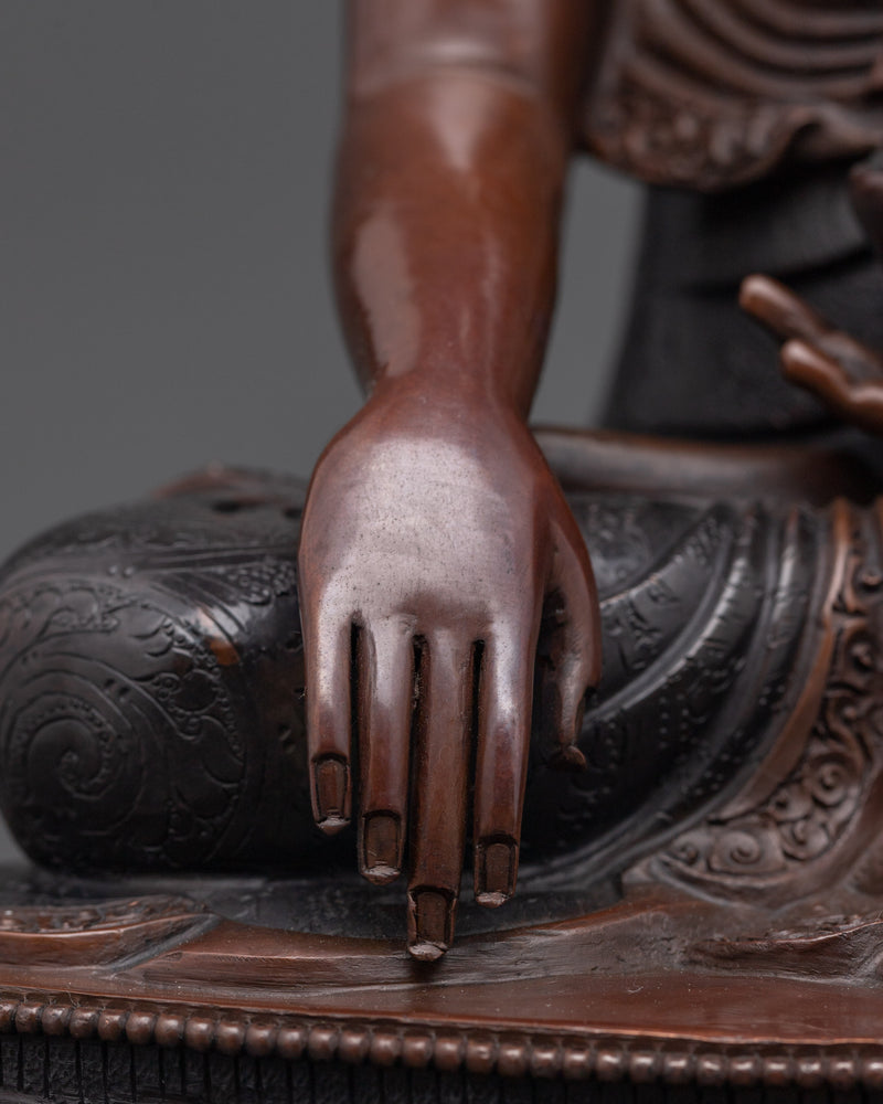 The Enlightened Teacher and Embodiment of Peace | Shakyamuni Buddha Oxidized Statue