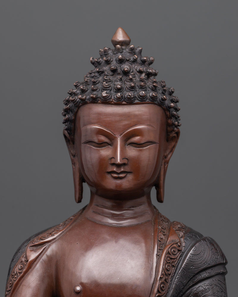 The Enlightened Teacher and Embodiment of Peace | Shakyamuni Buddha Oxidized Statue