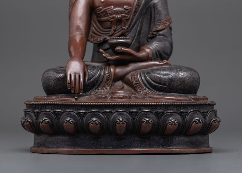 The Enlightened Teacher and Embodiment of Peace | Shakyamuni Buddha Oxidized Statue