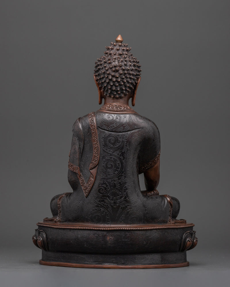 The Enlightened Teacher and Embodiment of Peace | Shakyamuni Buddha Oxidized Statue