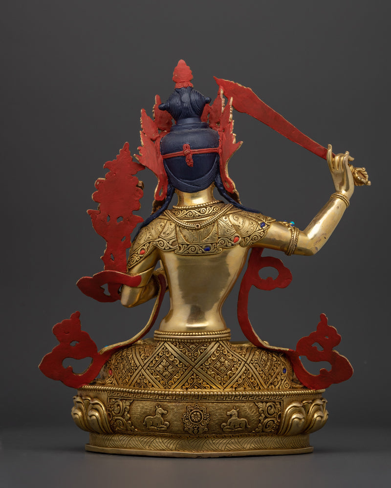 Wisdom Bodhisattva Manjushri Sculpture | Nepalese Traditional Artwork