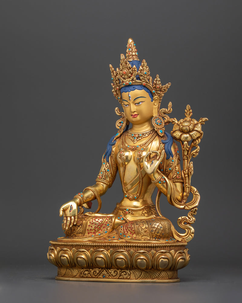 Traditional Statue of White Tara | Nepalese hand-crafted Artwork