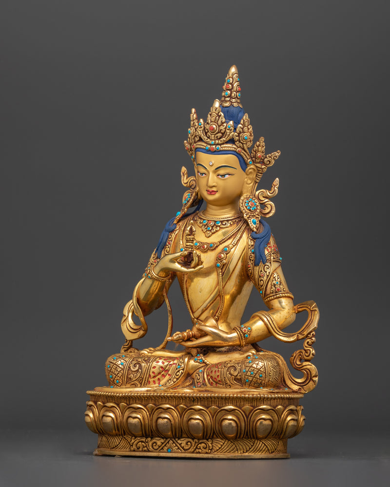 Bodhisattva of Spiritual Renewal Vajrasattva | Handcrafted 24K Gold Gilded Art