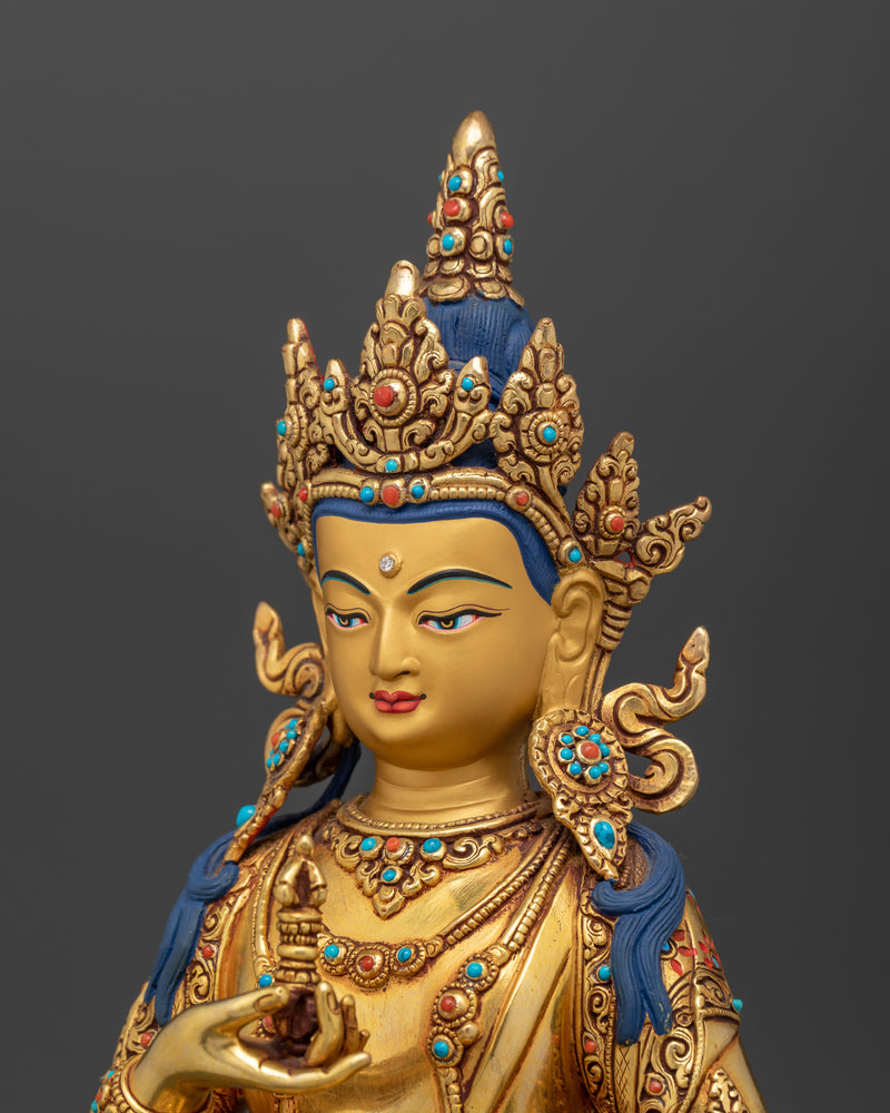 Bodhisattva of Spiritual Renewal Vajrasattva | Handcrafted 24K Gold Gilded Art