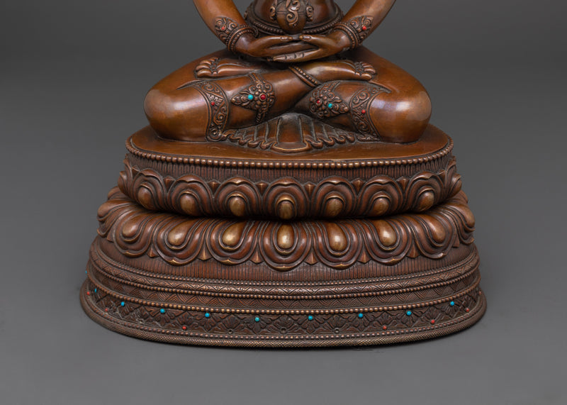 The Buddha of Infinite Life and Longevity | Amitayus Oxidized Statue