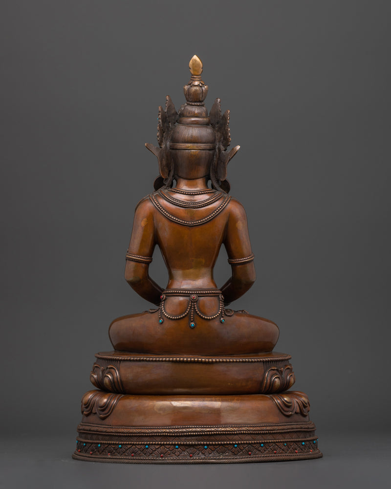 The Buddha of Infinite Life and Longevity | Amitayus Oxidized Statue