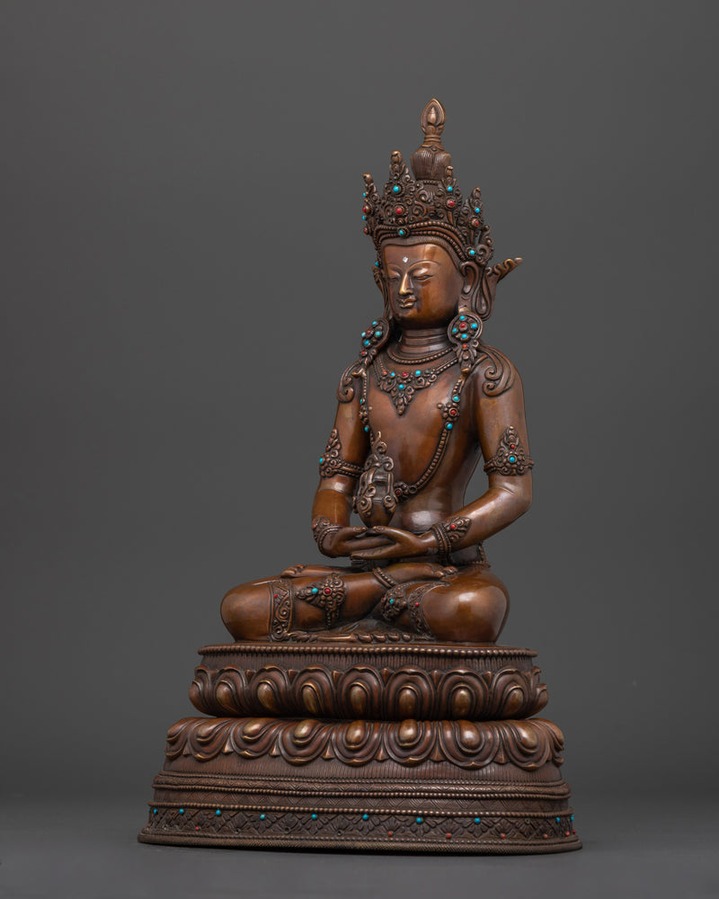 The Buddha of Infinite Life and Longevity | Amitayus Oxidized Statue